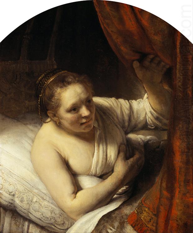 REMBRANDT Harmenszoon van Rijn A young Woman in Bed 9mk33) china oil painting image